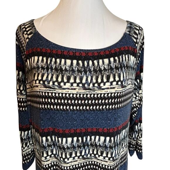 Monroe & Main Dress Womens Size L Blue Red Black Soft Stretchy Knit Sheath Y2K - Picture 4 of 10